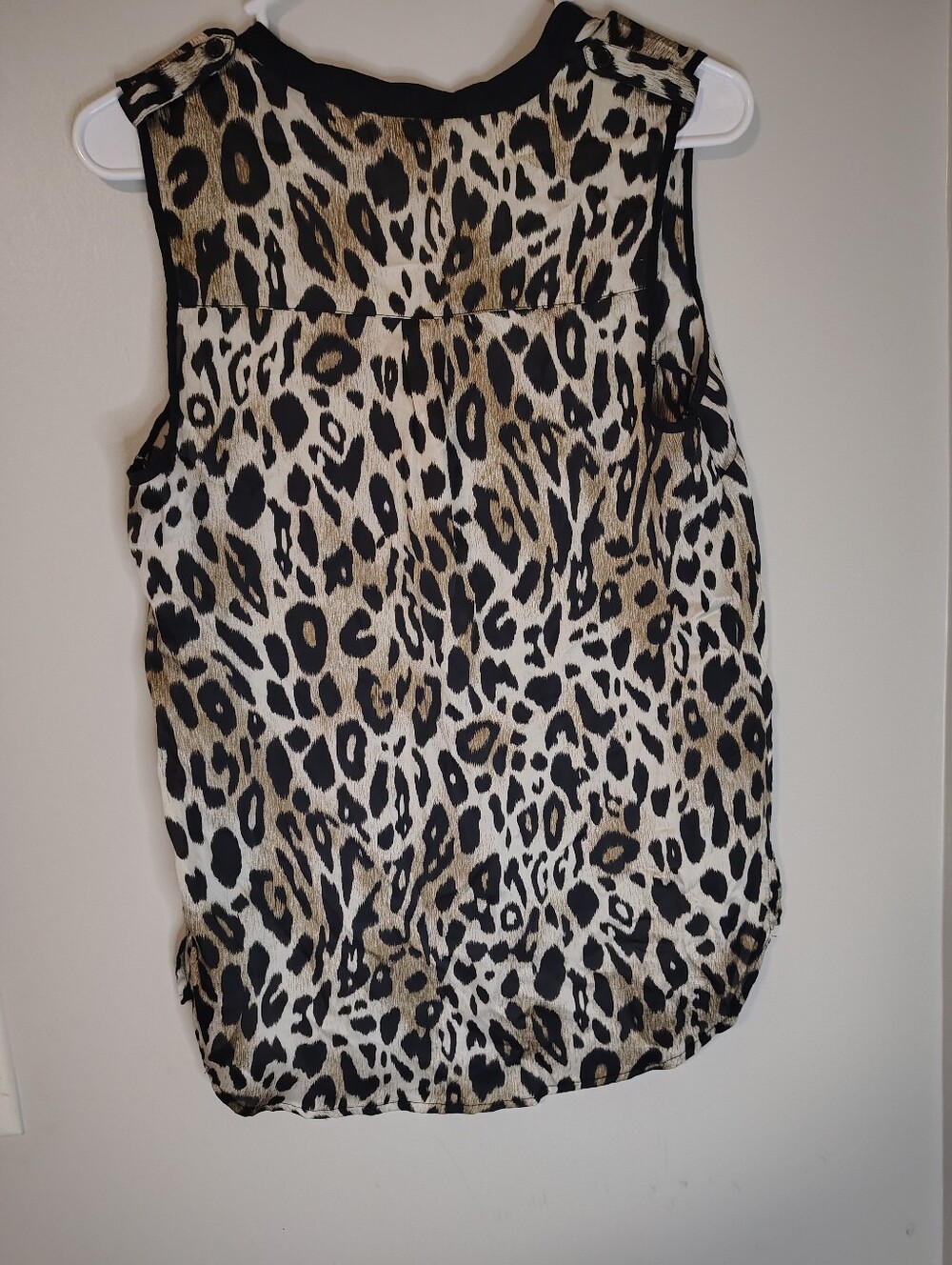 Forever 21 Women's Brown Leopard Print V-Neck Sleeveless Blouse Size L - Picture 7 of 7